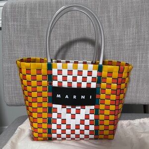 Marni Market Woven bag in yellow